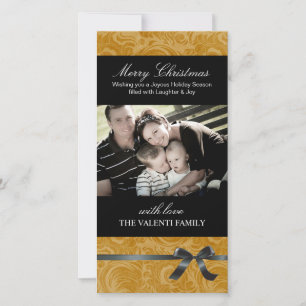 Classy Golden Christmas Foto Card Feiertagskarte