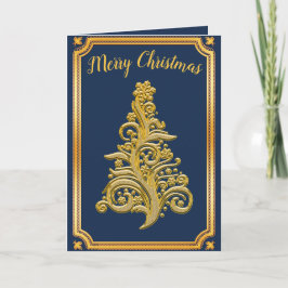 Classy Golden Christmas Tree Card Karte
