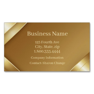Classy Golden Gold Minimal einfach formell Magnetische Visitenkarte
