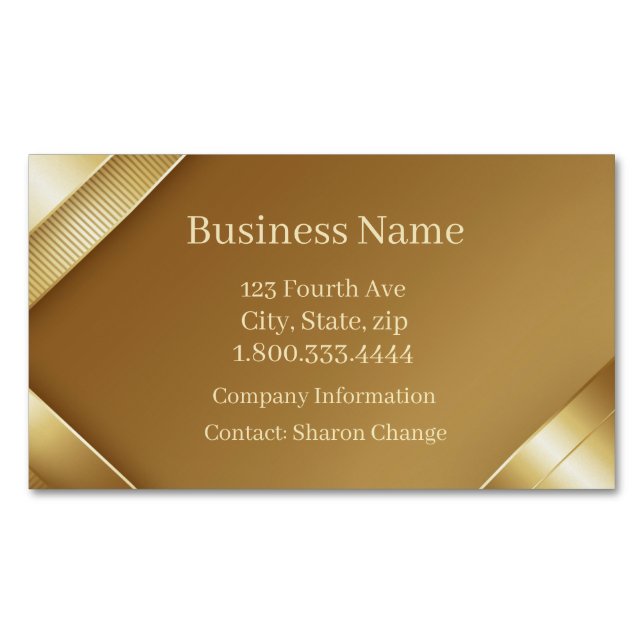 Classy Golden Gold Minimal einfach formell Magnetische Visitenkarte (Vorderseite)