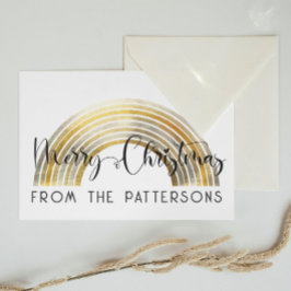 Classy Golden Rainbow Family Name Frohe Weihnachte Postkarte