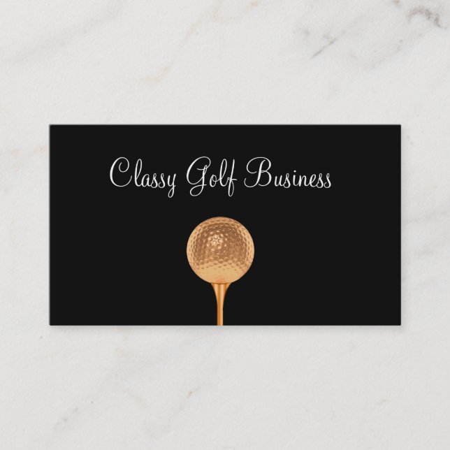 Classy Golf Cartes de visite Gold Golf Ball (Devant)
