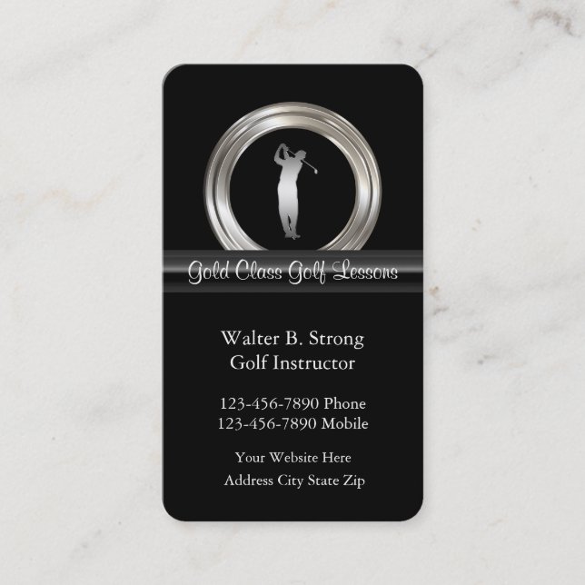 Classy Golf Theme Business Cards Visitenkarte (Vorderseite)