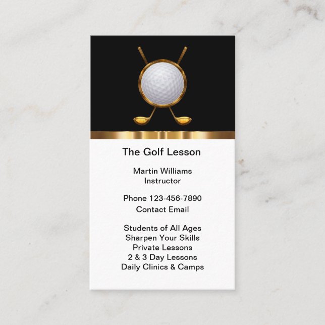 Classy Golf Training Carte de visite vertical (Devant)