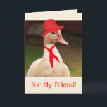 Classy Goose Friend Birthday Karte<br><div class="desc">Leichte Geburtstagsgrüße mit einer niedlichen Gans,  die für diesen Anlass gekleidet ist. Personalisieren Sie mit Ihren eigenen speziellen Worten und erstellen Sie eine wirklich einzigartige Karte. Fotos ©Christine Greenspan</div>