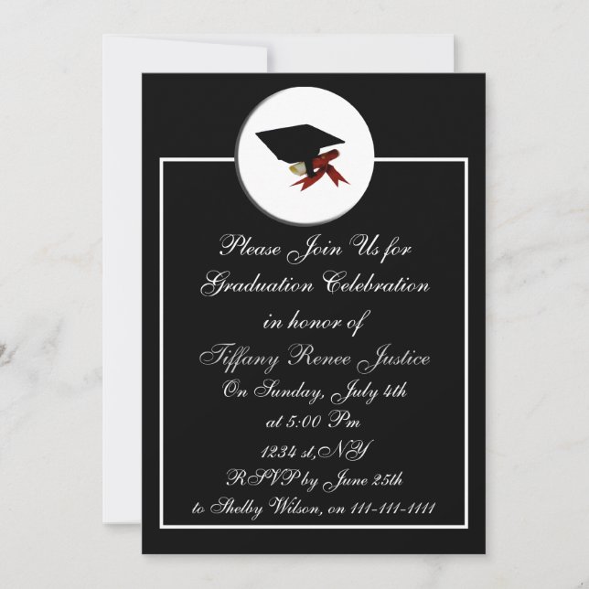 classy Graduation party Invitation (Devant)