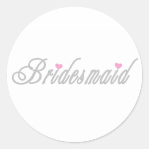 Classy Grays Bridesmaid Runder Aufkleber