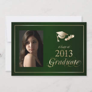 Classy Green und Gold 2013 Graduate Foto Einladung