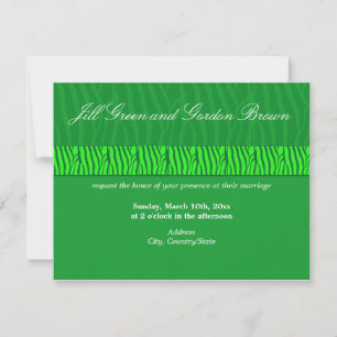 Classy Green Zebra Pattern Hochzeitseinladung Einladung