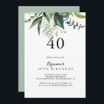 Classy Greenery Tropical 40. Geburtstag Party Einladung<br><div class="desc">Diese elegante tropische Party Einladung aus dem 40. Jahrhundert eignet sich perfekt für eine moderne Geburtstagsfeier. Das Design besteht vorwiegend aus grünen tropischen Blätter mit Blume ordentlich angeordnet.</div>