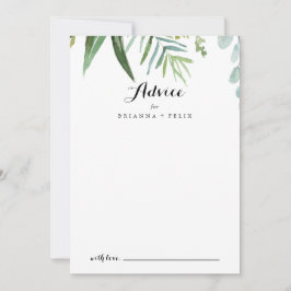Classy Greenery Tropical Blätter Hochzeit Hinweiskarte