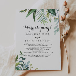 Classy Greenery Tropical Elopement Empfang Einladung