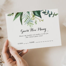 Classy Greenery Tropical Guess Wie viele Game Card Visitenkarte