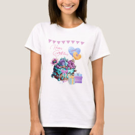 Classy Happy Birthday Cake Balloons Geschenke T-Shirt