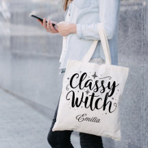Classy Hexe Halloween Black Typografy Tote Bag