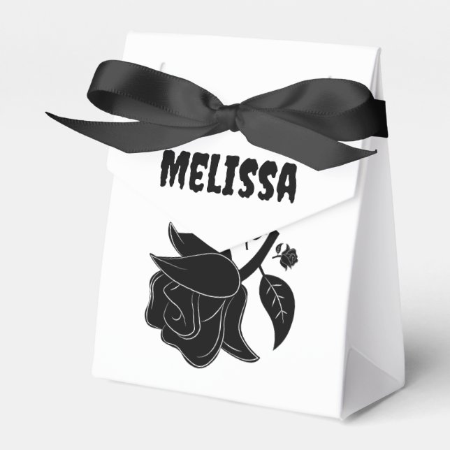 Classy Hexe Rose & Black Cat individuell anpassbar Geschenkschachtel (Vorderseite)
