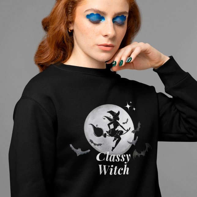 Classy Hexe und MondHalloween Sweatshirt (Von Creator hochgeladen)