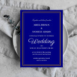 Classy Hochzeit Navy Blue Einladungskarte<br><div class="desc">Klassische und elegante Hochzeitseinladung für traditionelle Menschen. Passen Sie die Felder nach Ihren Vorlieben an.</div>