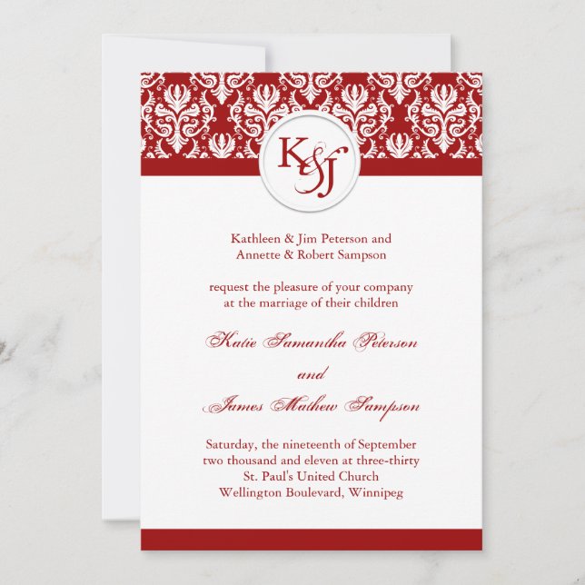 Classy Hochzeitsvorlage Einladung (Vorderseite)