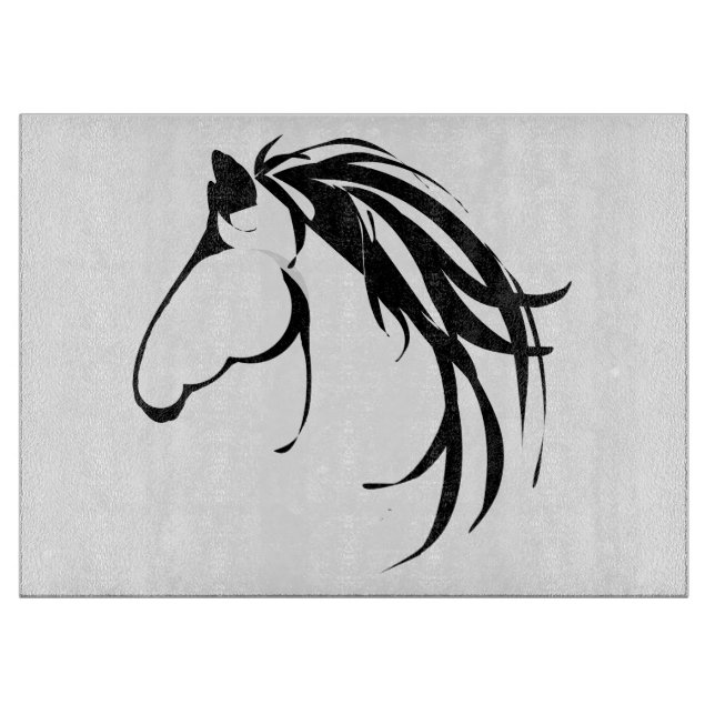 Classy Horse Head Logo Reitfan Schneidebrett (Vorderseite)