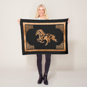 CLASSY HORSE HOLZ SILHOUETTE FLEECEDECKE