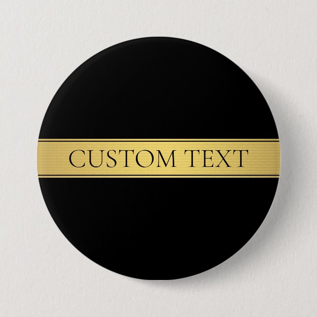 Classy Imitate Gold Streifen & Black Background od Button (Vorderseite)