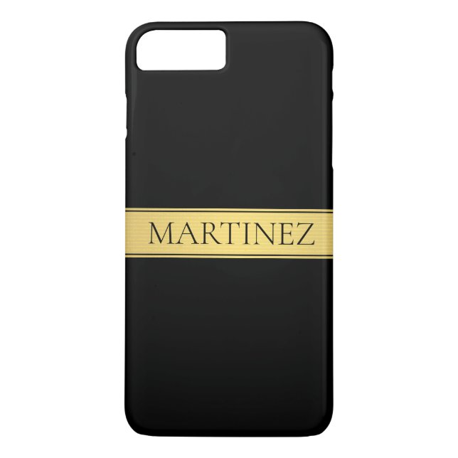 Classy Imitate Gold Streifen & Black Background od Case-Mate iPhone Hülle (Rückseite)