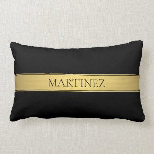 Classy Imitate Gold Streifen & Black Background od Lendenkissen