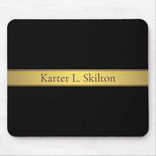 Classy Imitate Gold Streifen & Black Background od Mousepad