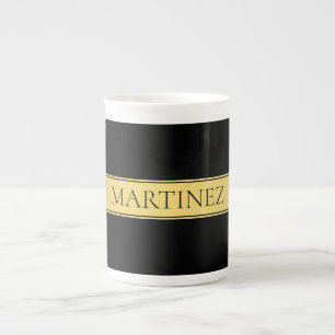 Classy Imitate Gold Streifen & Black Background od Prozellantasse