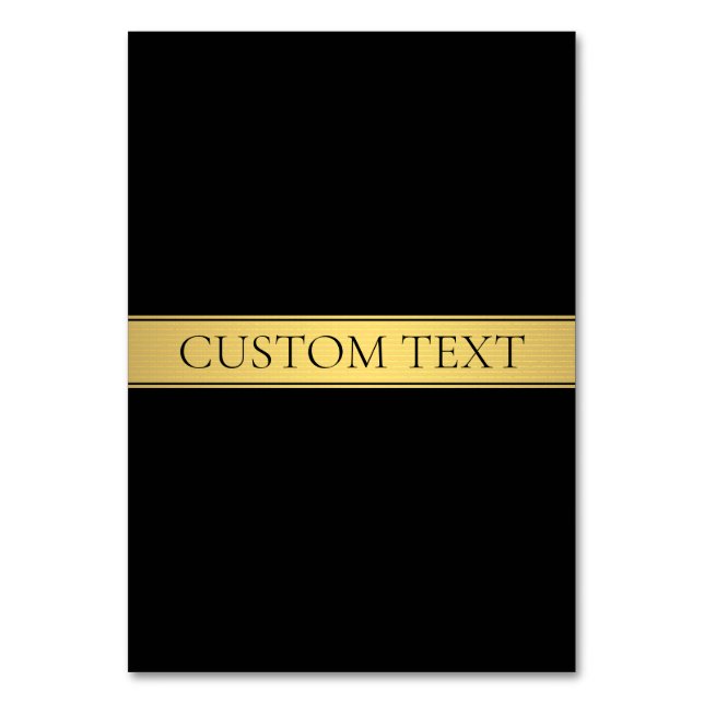 Classy Imitate Gold Streifen & Black Background od Tischnummer (Vorderseite)