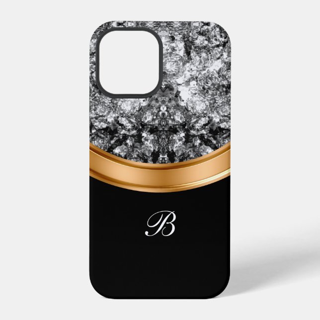 Classy Imitats Crystal Bing Monogramm iPhone 12 Pro Hülle (Rückseite)