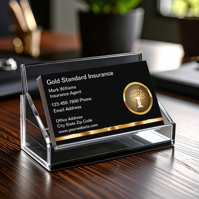 Classy Insurance Provider Sales Agent Businesscard Visitenkarte (Von Creator hochgeladen)