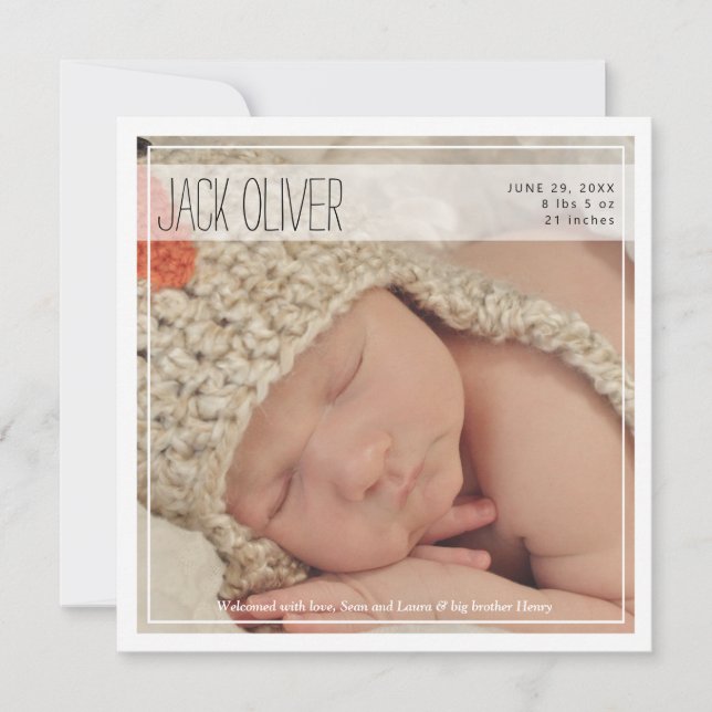 Classy Intro | Kinderankündigung Ankündigung (Vorderseite)