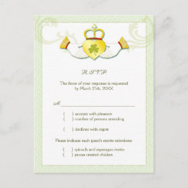 Classy Irish Wedding Menü Auswahl UAWG Einladungspostkarte