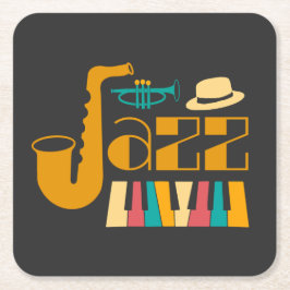 Classy Jazz Soul Rechteckiger Pappuntersetzer