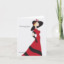 Classy Lady Red Dress Note Card Karte