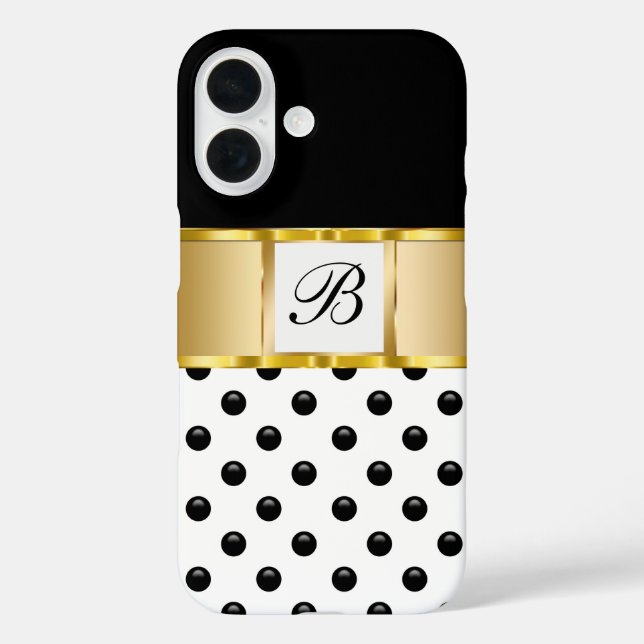 Classy Ladys Girls Monogram Bling iPhone 16 Hülle (Rückseite)