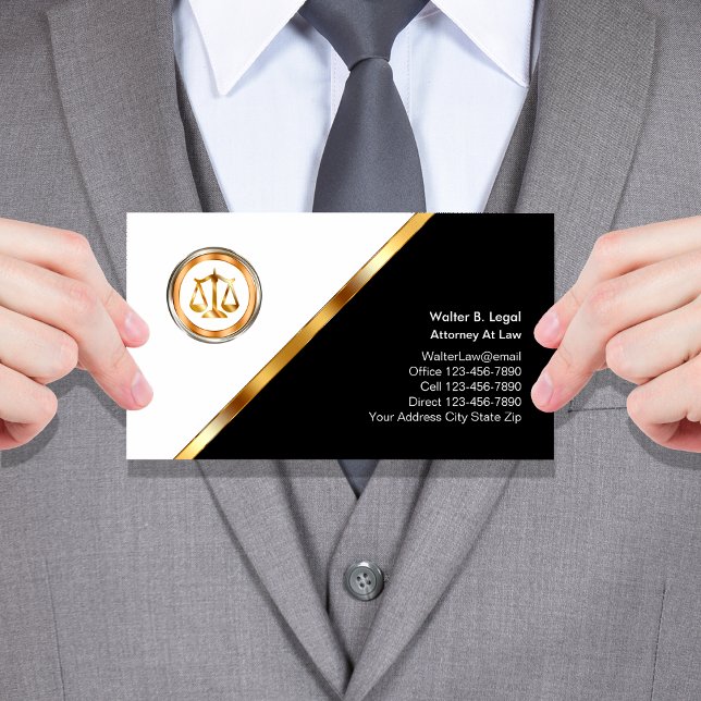 Classy Lawyer Business Cards Visitenkarte (Von Creator hochgeladen)