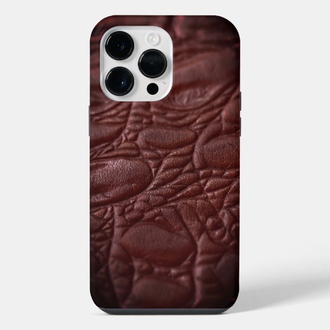 Classy Leather Texture iPhone 14 Pro Max Hülle (Rückseite)