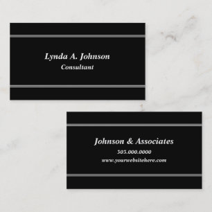 Classy Line White auf Black Beruflich Visitenkarte