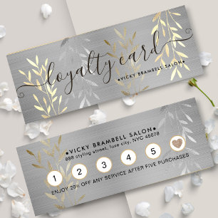 Classy Lux Imitats Gold & Silber Blätter Salon Pun Treuekarte
