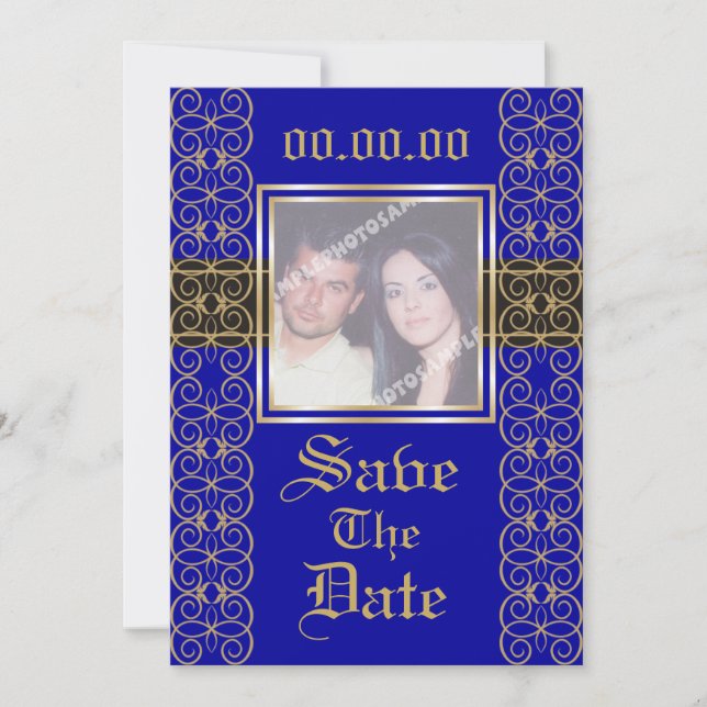 Classy Luxuriöse Save the Date Foto Einladungen (Vorderseite)