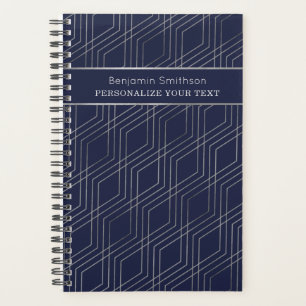 Classy Luxury Abstrakt Navy Blue Gray Beruflich Planer