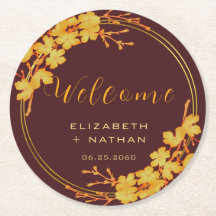 Classy Luxury Burgundy Gold Floral Wedding Willkom
