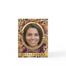 Classy Luxury Gold Floral Custom Foto Quinceañera