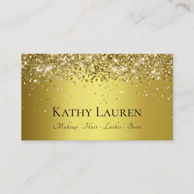 Classy Luxury Gold Glitzer individuell anpassbar Visitenkarte (Vorderseite)