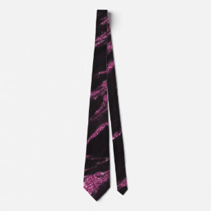 Classy Magenta Pink Black Marble Muster Krawatte