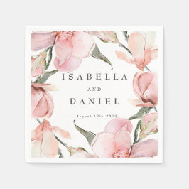 Classy Magnolia Personalisiert Wedding Napkins Serviette