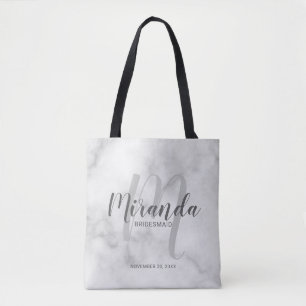 Classy Marble Script Personalisiert Bridesmaiers Tasche